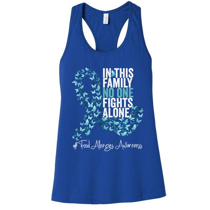 Food Allergies Awareness Month Teal Ribbon Gift Women's Racerback Tank