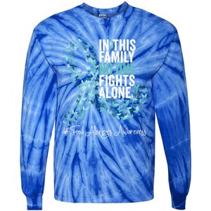 Food Allergies Awareness Month Teal Ribbon Gift Tie-Dye Long Sleeve Shirt