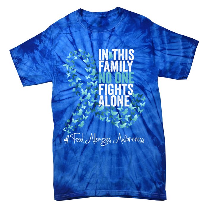 Food Allergies Awareness Month Teal Ribbon Gift Tie-Dye T-Shirt