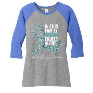 Food Allergies Awareness Month Teal Ribbon Gift Women's Tri-Blend 3/4-Sleeve Raglan Shirt