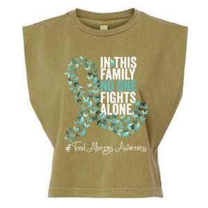 Food Allergies Awareness Month Teal Ribbon Gift Garment-Dyed Women's Muscle Tee