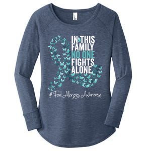 Food Allergies Awareness Month Teal Ribbon Gift Women's Perfect Tri Tunic Long Sleeve Shirt