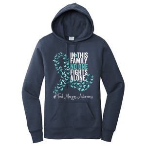 Food Allergies Awareness Month Teal Ribbon Gift Women's Pullover Hoodie