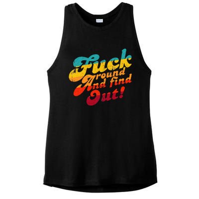 Fuck Around And Find Out FAFO F Around And Find Out Ladies PosiCharge Tri-Blend Wicking Tank