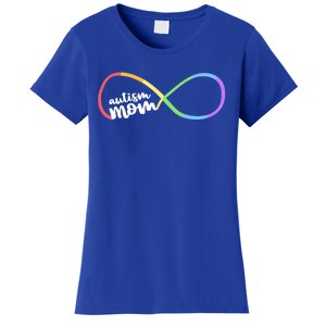 Family Autism Awareness Mom Rainbow Infinity Symbol Gift Women's T-Shirt