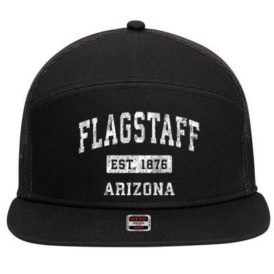 Flagstaff Arizona Az Vintage Established Sports 7 Panel Mesh Trucker Snapback Hat