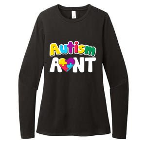 Funny Autism Aunt Awareness Puzzle Pieces Colors Meaningful Gift Womens CVC Long Sleeve Shirt