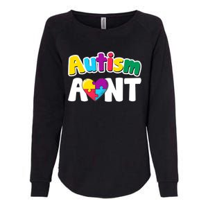 Funny Autism Aunt Awareness Puzzle Pieces Colors Meaningful Gift Womens California Wash Sweatshirt