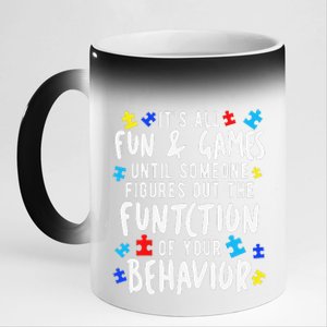 Funny Autism Awareness Behavior Design Gift For Teachers 11oz Black Color Changing Mug