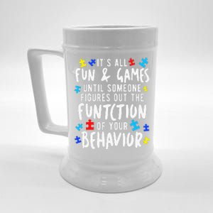 Funny Autism Awareness Behavior Design Gift For Teachers Beer Stein