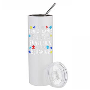 Funny Autism Awareness Behavior Design Gift For Teachers Stainless Steel Tumbler