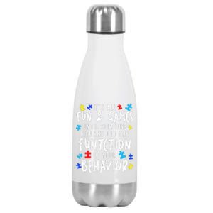 Funny Autism Awareness Behavior Design Gift For Teachers Stainless Steel Insulated Water Bottle