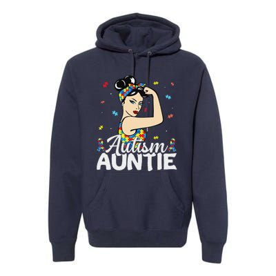 Funny Autism Awareness Gifts Autistic Autism Auntie Premium Hoodie