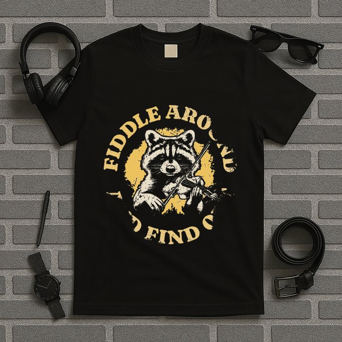 Fiddle Around And Find Out Funny Raccoon T-Shirt