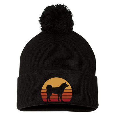 Funny Akita Art Men Women Dog Walker Veterinarian Dog Sitter Pom Pom 12in Knit Beanie