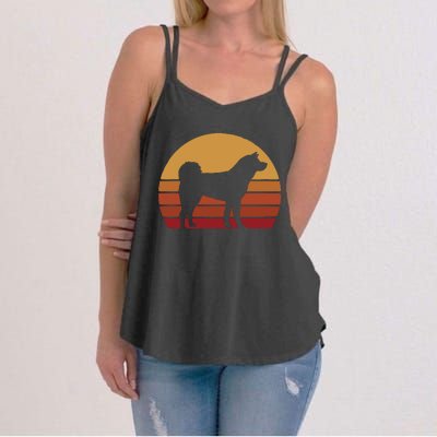 Funny Akita Art Men Women Dog Walker Veterinarian Dog Sitter Women's Strappy Tank