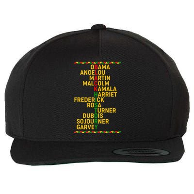 Famous African American Leader Culture Black History Month Wool Snapback Cap