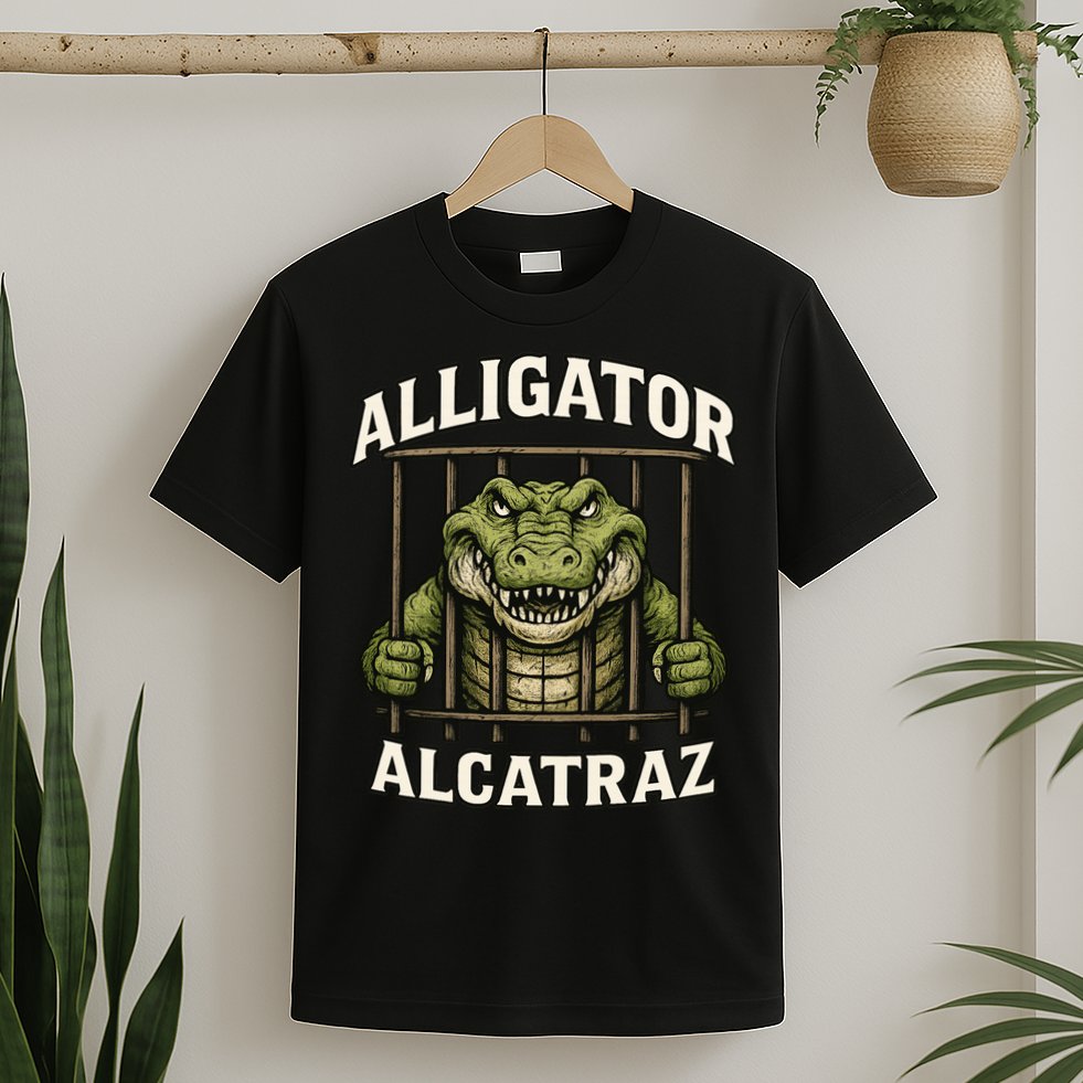 Funny Alligator Alcatraz Jail Prison Gator T-Shirt