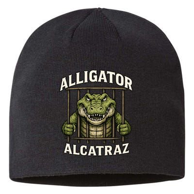 Funny Alligator Alcatraz Jail Prison Gator Sustainable Beanie