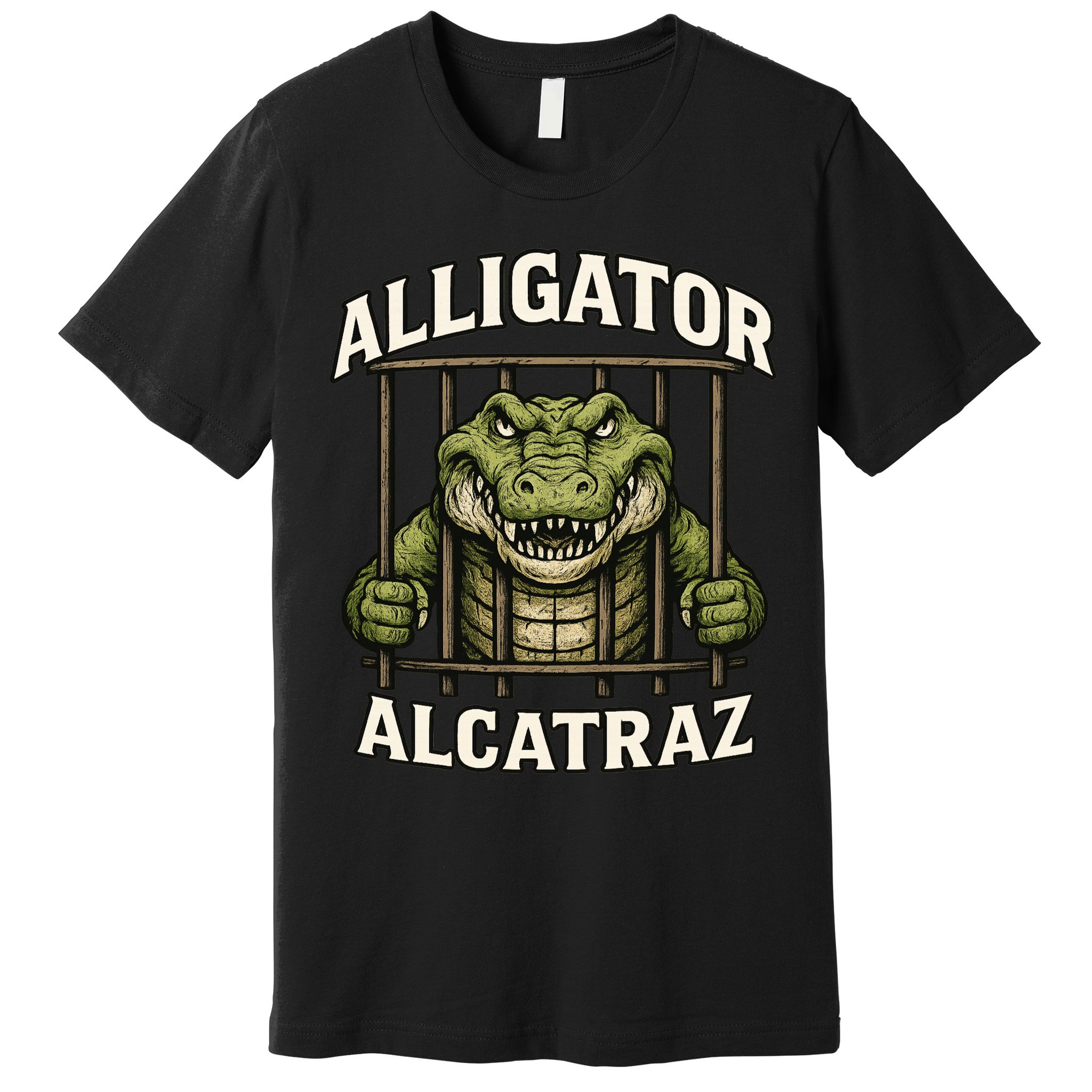Funny Alligator Alcatraz Jail Prison Gator Premium T-Shirt