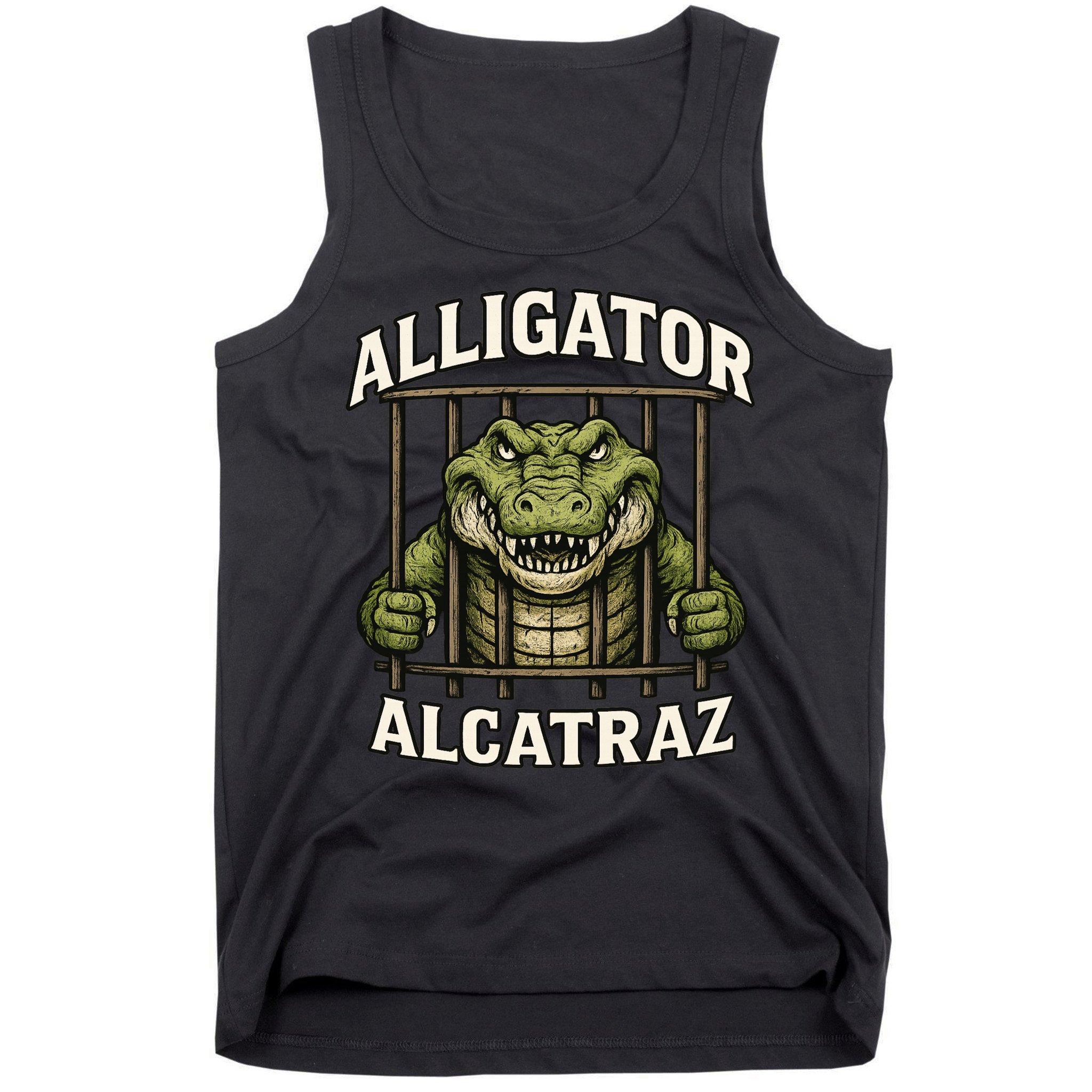 Funny Alligator Alcatraz Jail Prison Gator Tank Top
