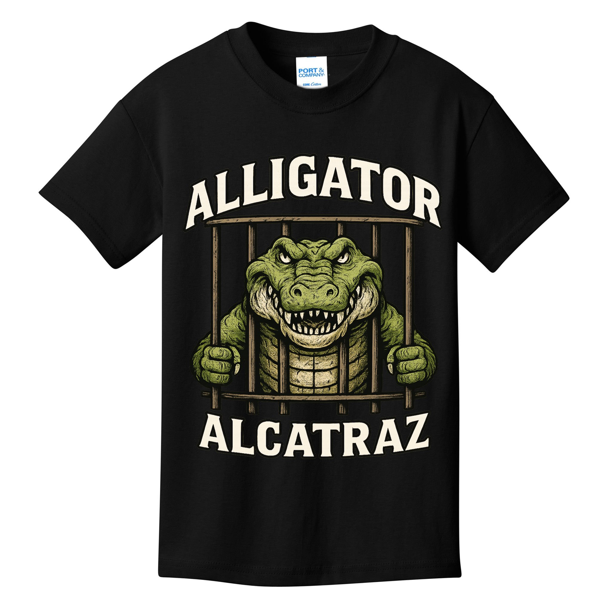 Funny Alligator Alcatraz Jail Prison Gator Kids T-Shirt