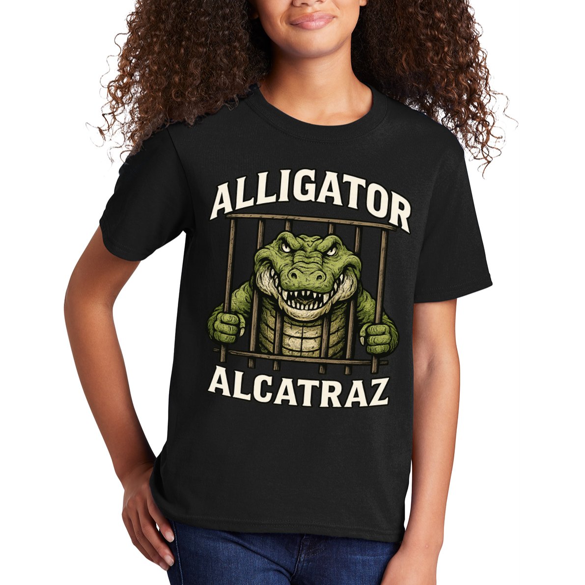 Funny Alligator Alcatraz Jail Prison Gator Kids T-Shirt