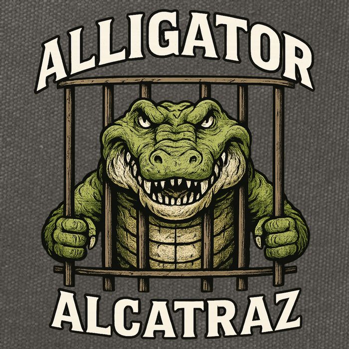 Funny Alligator Alcatraz Jail Prison Gator Cotton Canvas Backpack