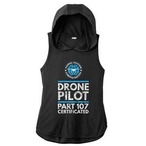 Federal Aviation Administration Certified Drone Pilot Gift Funny Gift Ladies PosiCharge Tri-Blend Wicking Draft Hoodie Tank