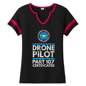 Federal Aviation Administration Certified Drone Pilot Gift Funny Gift Ladies Halftime Notch Neck Tee