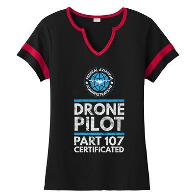 Federal Aviation Administration Certified Drone Pilot Gift Funny Gift Ladies Halftime Notch Neck Tee