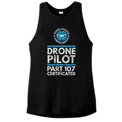 Federal Aviation Administration Certified Drone Pilot Gift Funny Gift Ladies PosiCharge Tri-Blend Wicking Tank