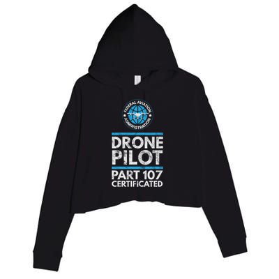 Federal Aviation Administration Certified Drone Pilot Gift Funny Gift Crop Fleece Hoodie