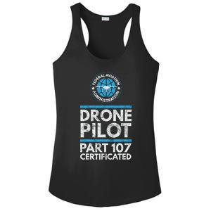 Federal Aviation Administration Certified Drone Pilot Gift Funny Gift Ladies PosiCharge Competitor Racerback Tank