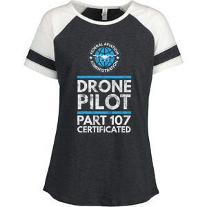 Federal Aviation Administration Certified Drone Pilot Gift Funny Gift Enza Ladies Jersey Colorblock Tee