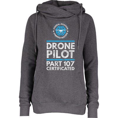 Federal Aviation Administration Certified Drone Pilot Gift Funny Gift Womens Funnel Neck Pullover Hood