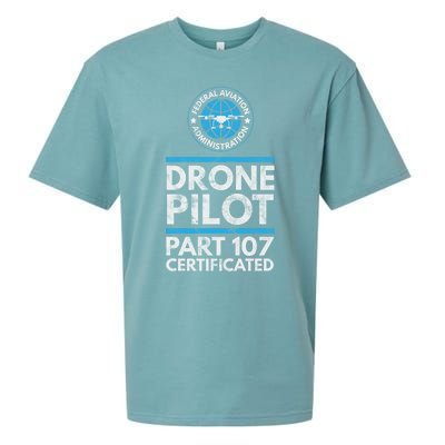 Federal Aviation Administration Certified Drone Pilot Gift Funny Gift Sueded Cloud Jersey T-Shirt