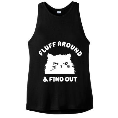 Fluff Around And Find Out Funny Angry Cat Ladies PosiCharge Tri-Blend Wicking Tank