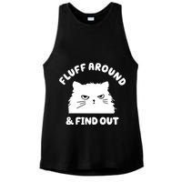 Fluff Around And Find Out Funny Angry Cat Ladies PosiCharge Tri-Blend Wicking Tank