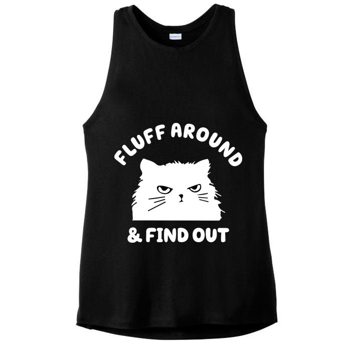 Fluff Around And Find Out Funny Angry Cat Ladies PosiCharge Tri-Blend Wicking Tank