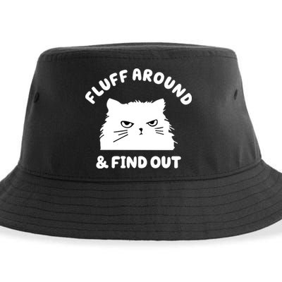 Fluff Around And Find Out Funny Angry Cat Sustainable Bucket Hat