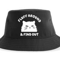 Fluff Around And Find Out Funny Angry Cat Sustainable Bucket Hat