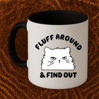Fluff Around And Find Out Funny Angry Cat Mug
