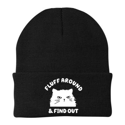 Fluff Around And Find Out Funny Angry Cat Beanie
