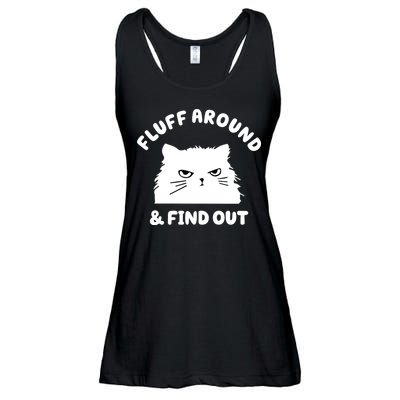 Fluff Around And Find Out Funny Angry Cat Ladies Essential Flowy Tank