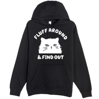 Fluff Around And Find Out Funny Angry Cat Premium Pullover Hoodie
