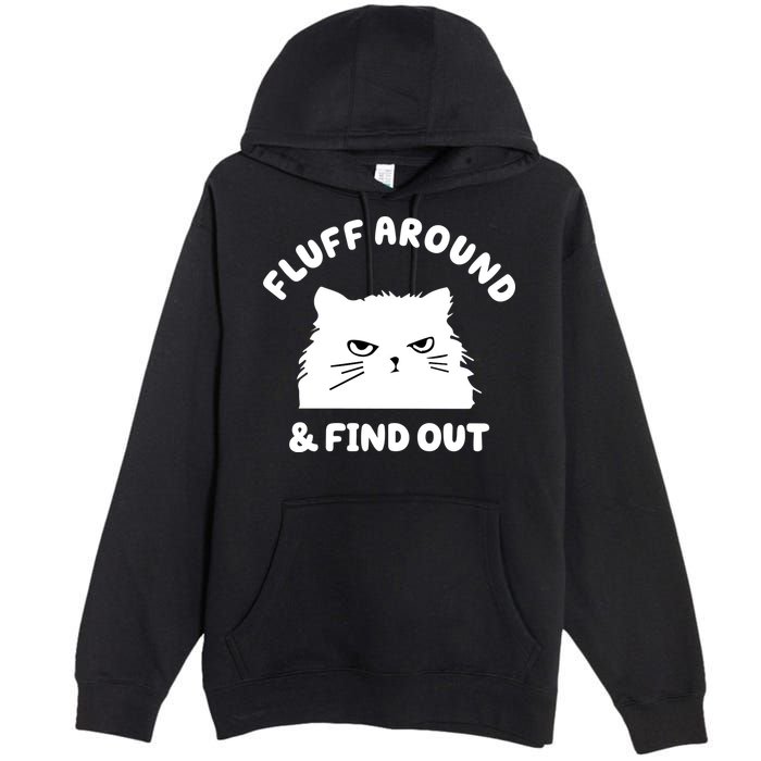 Fluff Around And Find Out Funny Angry Cat Premium Pullover Hoodie