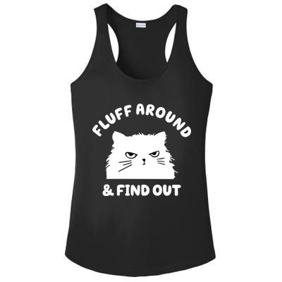 Fluff Around And Find Out Funny Angry Cat Ladies PosiCharge Competitor Racerback Tank