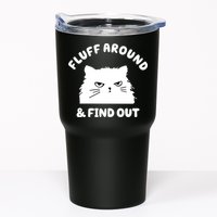 Fluff Around And Find Out Funny Angry Cat Tumbler
