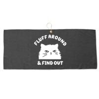 Fluff Around And Find Out Funny Angry Cat Large Microfiber Waffle Golf Towel